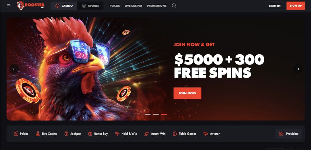 rooster bet sign up page