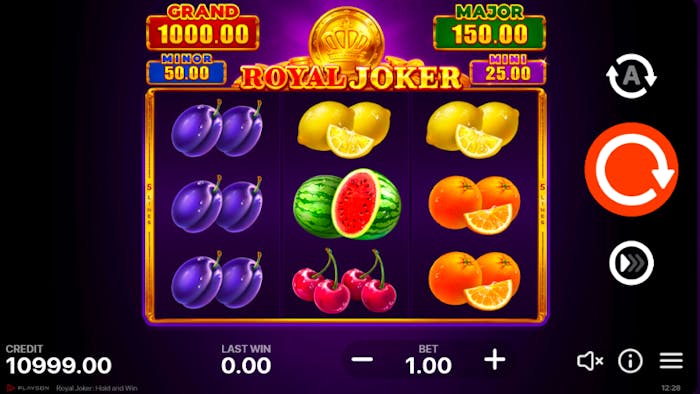 royal joker hold and spin feature