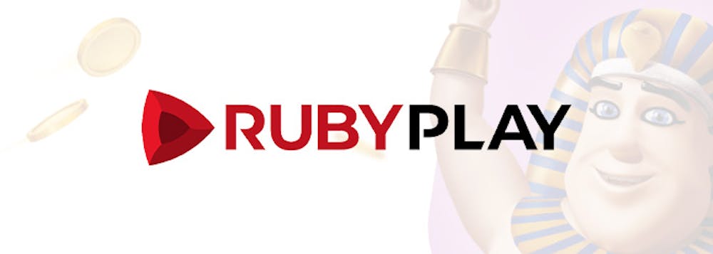 ruby play logo with red and black writing on white background