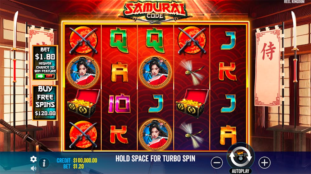 samurai code slot reel