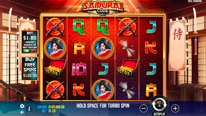 samurai code slot reel