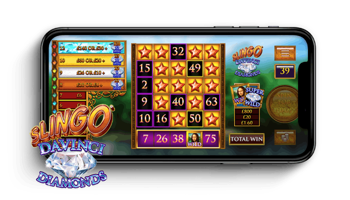 Slingo DaVinci Diamonds Playing Grid