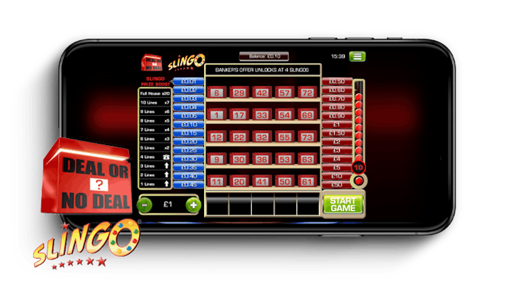 Deal or No Deal Slingo Playing Grid