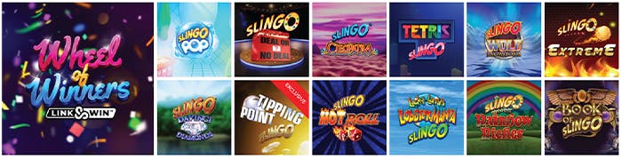 A collection of the many Slingo games available at Slingo casinos