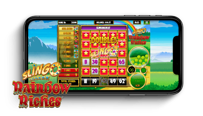 Slingo Rainbox Reaches playing grid