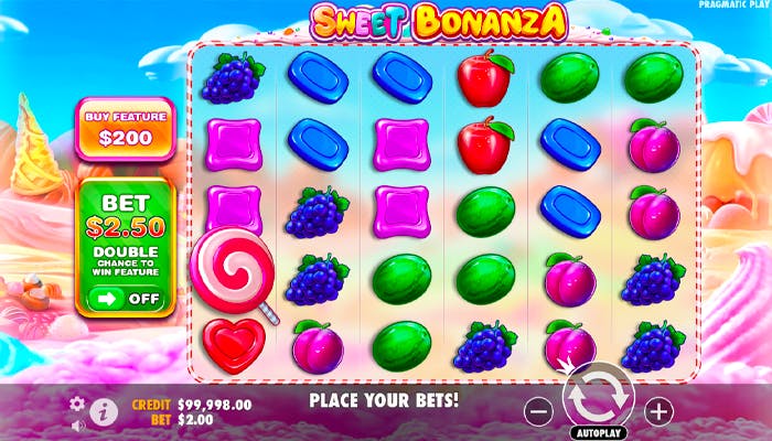 sweet bonanza grid style pokie reel