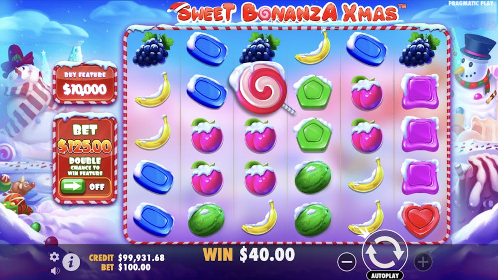 candy and fruit symbols as part of the main reels on sweet bonanza slot