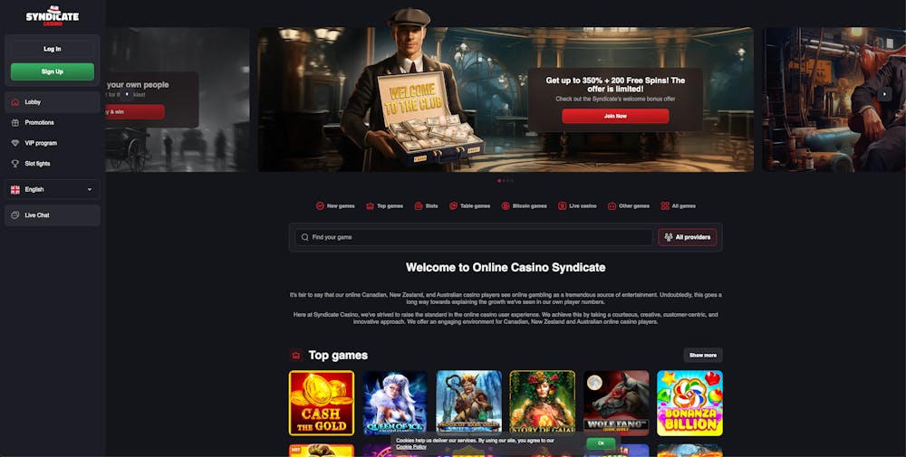 syndicate casino home