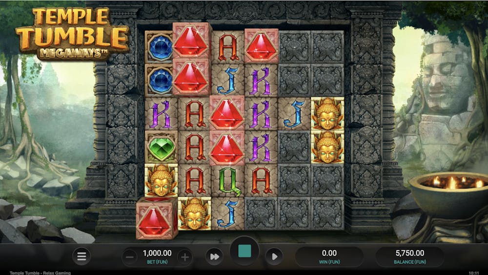 temple tumble slot animation