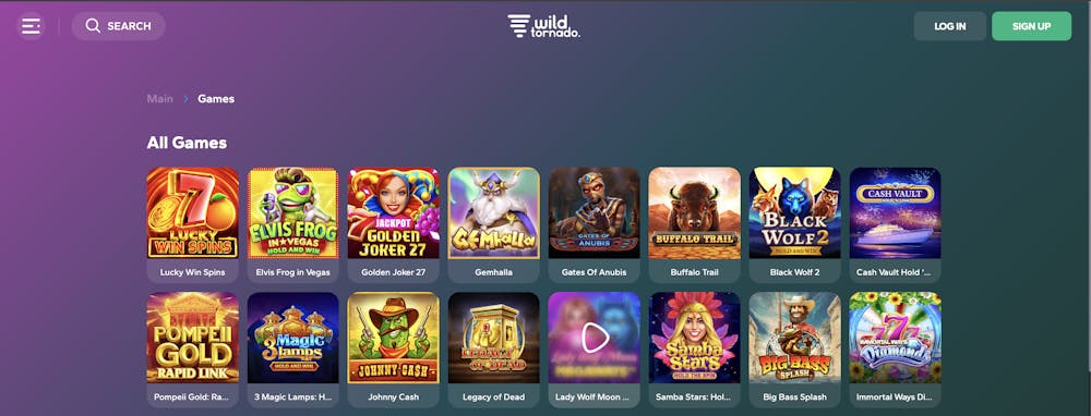 wild tornado casino games