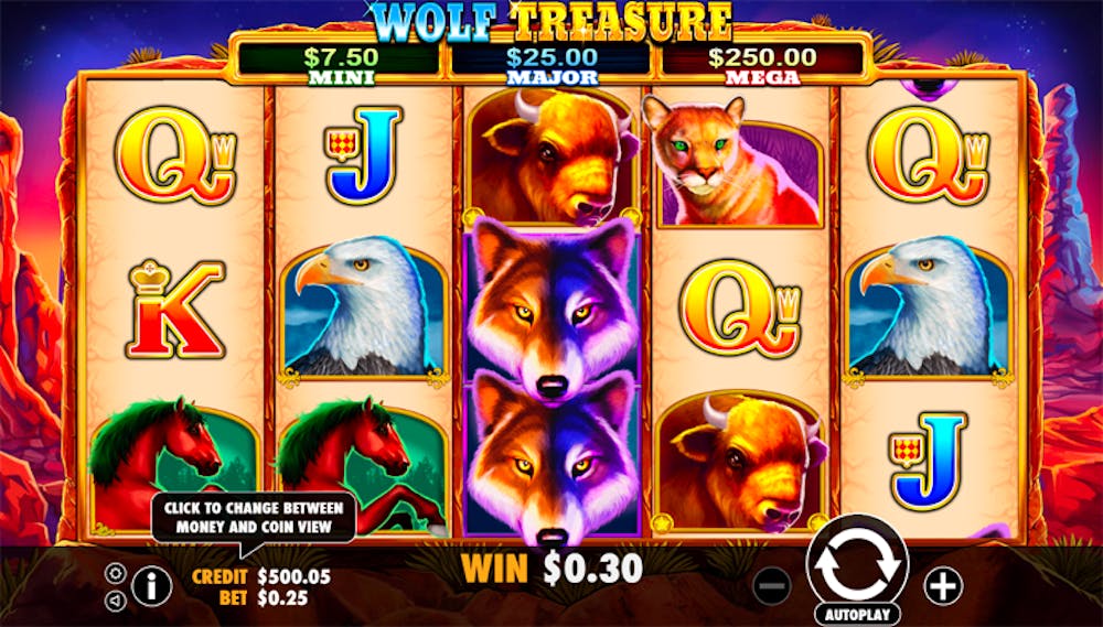 wolf treasure slot reel