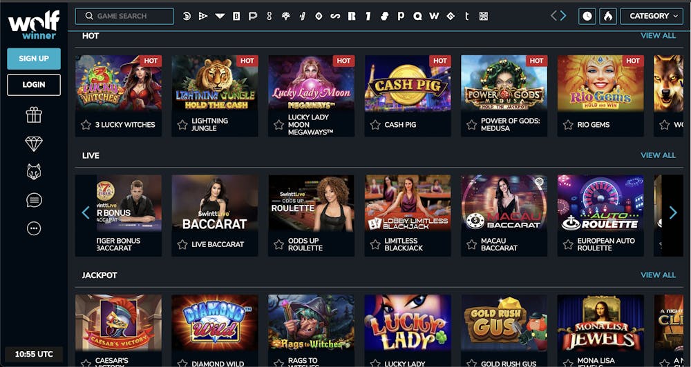 wolf winner casino games