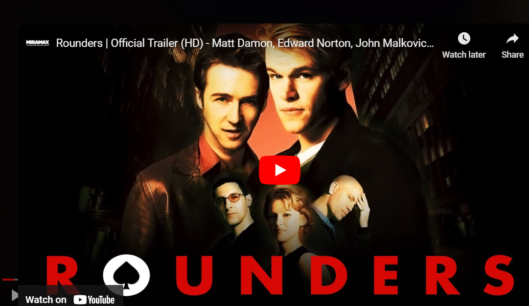 rounders trailer poster with edward norton and matt damon